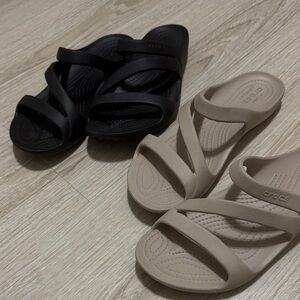 CROCS Women's Sandals - Black and Cream set